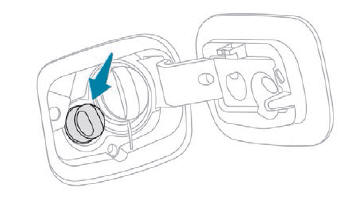 Peugeot 308. Acesso al depósito de AdBlue a través de la tapa del depósito de carburante