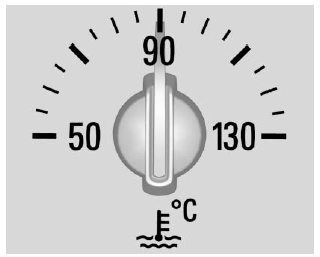 Chevrolet Cruze. Indicador de temperatura del refrigerante del motor 