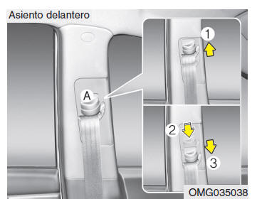 Kia Forte. Cinturones de seguridad