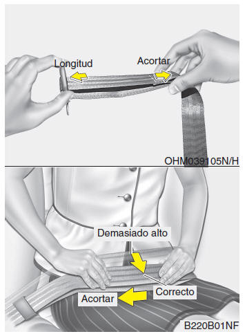 Kia Forte. Cinturones de seguridad