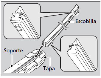 Honda Civic. Comprobación y mantenimiento de las escobillas del limpiaparabrisas