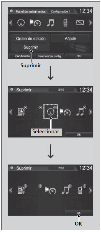 Honda Civic. Funcionamiento básico del sistema de sonido (Modelos con sistema de sonido con pantalla)