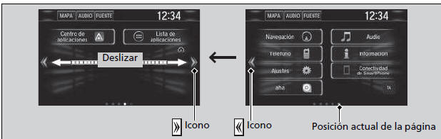 Honda Civic. Funcionamiento básico del sistema de sonido (Modelos con sistema de sonido con pantalla)