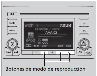 Honda Civic. Funcionamiento básico del sistema de sonido (Modelos con sistema de sonido con pantalla en color)