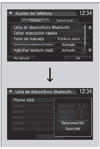 Honda Civic. Sistema de teléfono manos libres (Modelos con sistema de sonido con pantalla)