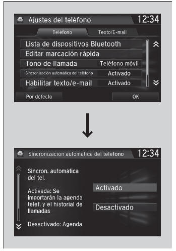 Honda Civic. Sistema de teléfono manos libres (Modelos con sistema de sonido con pantalla)