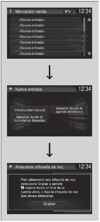 Honda Civic. Sistema de teléfono manos libres (Modelos con sistema de sonido con pantalla)