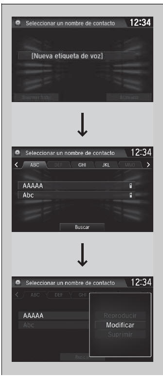 Honda Civic. Sistema de teléfono manos libres (Modelos con sistema de sonido con pantalla)