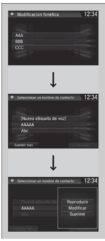 Honda Civic. Sistema de teléfono manos libres (Modelos con sistema de sonido con pantalla)