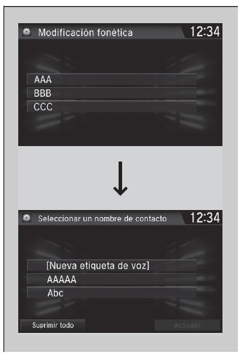 Honda Civic. Sistema de teléfono manos libres (Modelos con sistema de sonido con pantalla)