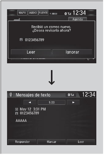 Honda Civic. Sistema de teléfono manos libres (Modelos con sistema de sonido con pantalla)