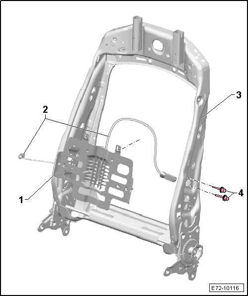 Cuadro de montaje - Respaldo delantero, modelo 4 puertas y ST