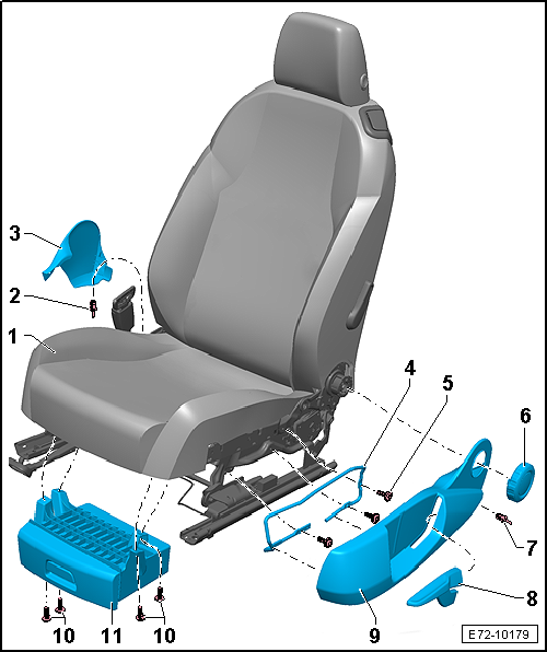 Cuadro de montaje - Bandeja del asiento