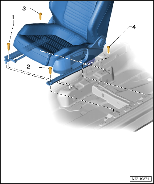 Desmontaje en caso de avería del motor para regulación longitudinal del asiento -V28-