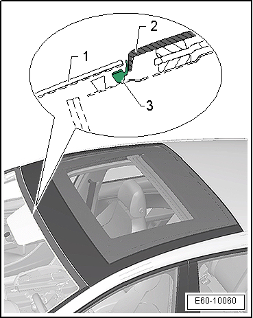 Posición de montaje para el embellecedor del techo corredizo/deflector