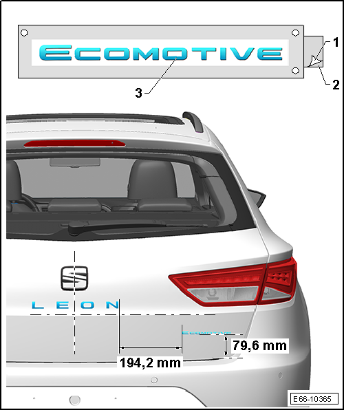 Cotas: anagrama "Ecomotive" en el portón/capó trasero (versión ST)