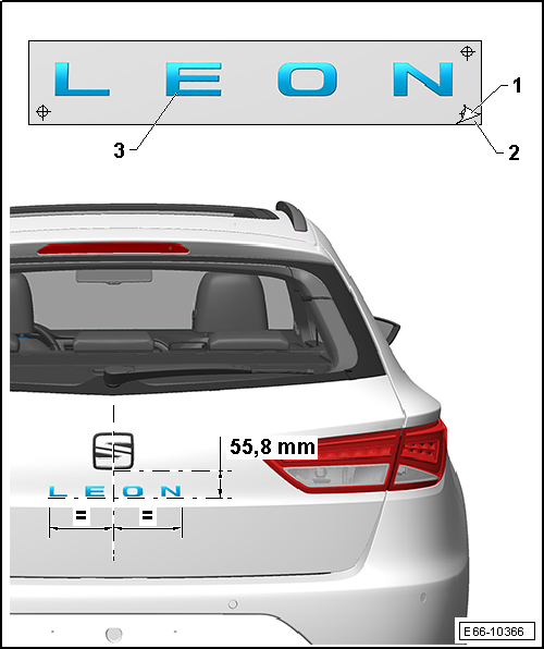 Cotas: anagrama "León" en el portón/capó trasero (versión ST)