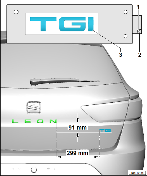 Cotas: anagrama "TGI" en el portón/capó trasero (versión ST)