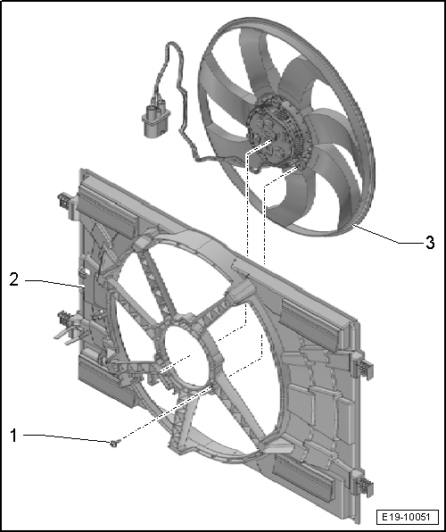 Cuadro de montaje - Cerco del ventilador con un ventilador del radiador