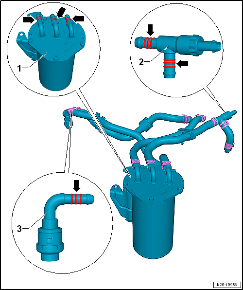 Tubos flexibles de combustible en el vano motor