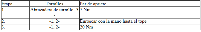 Radiador para recirculación de gases de escape - par y orden de apriete