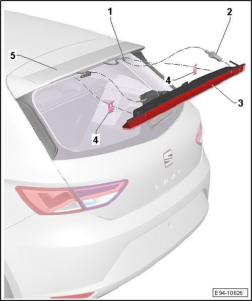 Cuadro de montaje - Luz de freno elevada, en spoiler