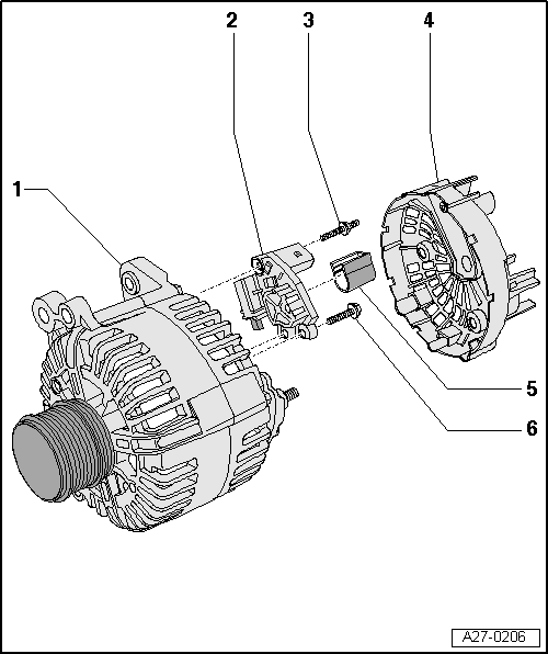 Alternador Valeo (a partir de 2001): cuadro de montaje