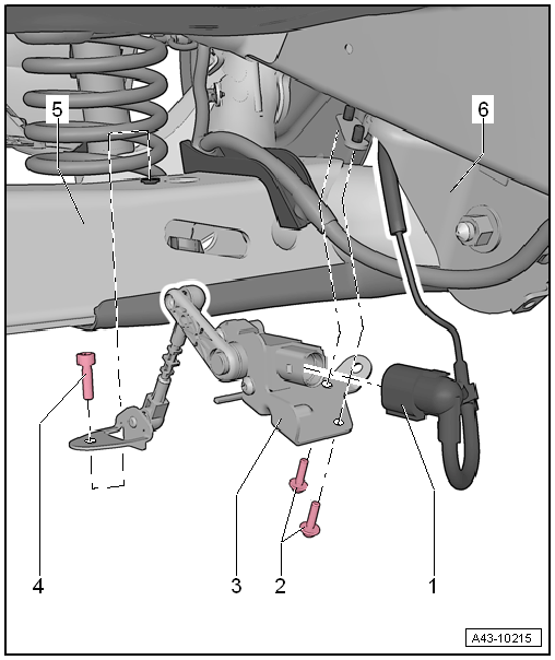Cuadro de montaje - Sensor de nivel del vehículo trasero