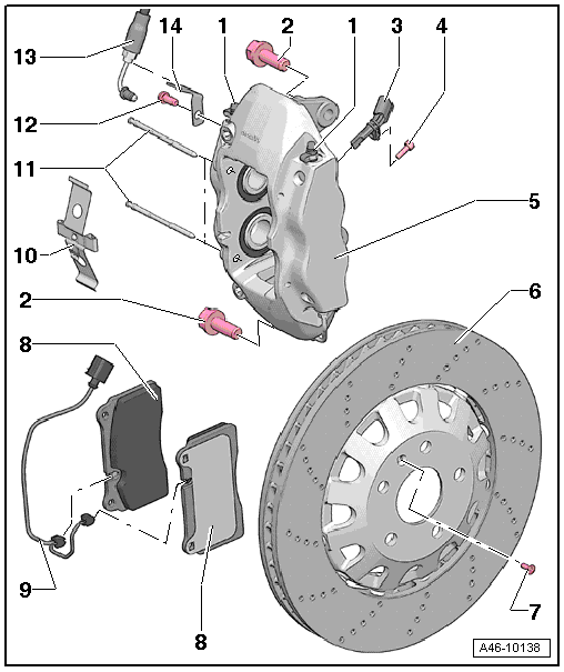 Cuadro de montaje - Freno delanteros, pinza de freno Brembo
