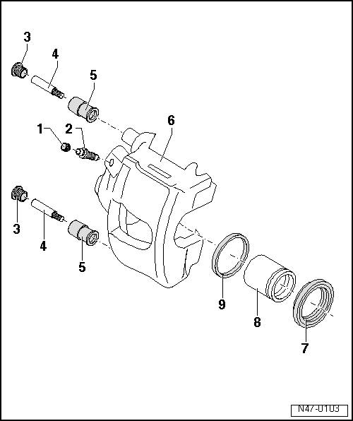 Pinza de freno FS III: cuadro de montaje